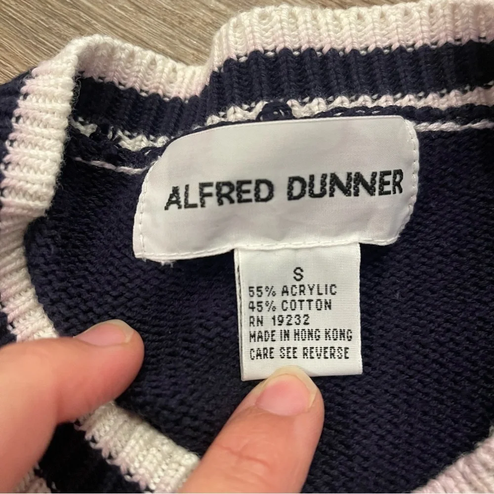 Alfred Dunner Cardigan Women’s Small Navy Embroidered Floral Grandma Cottagecore